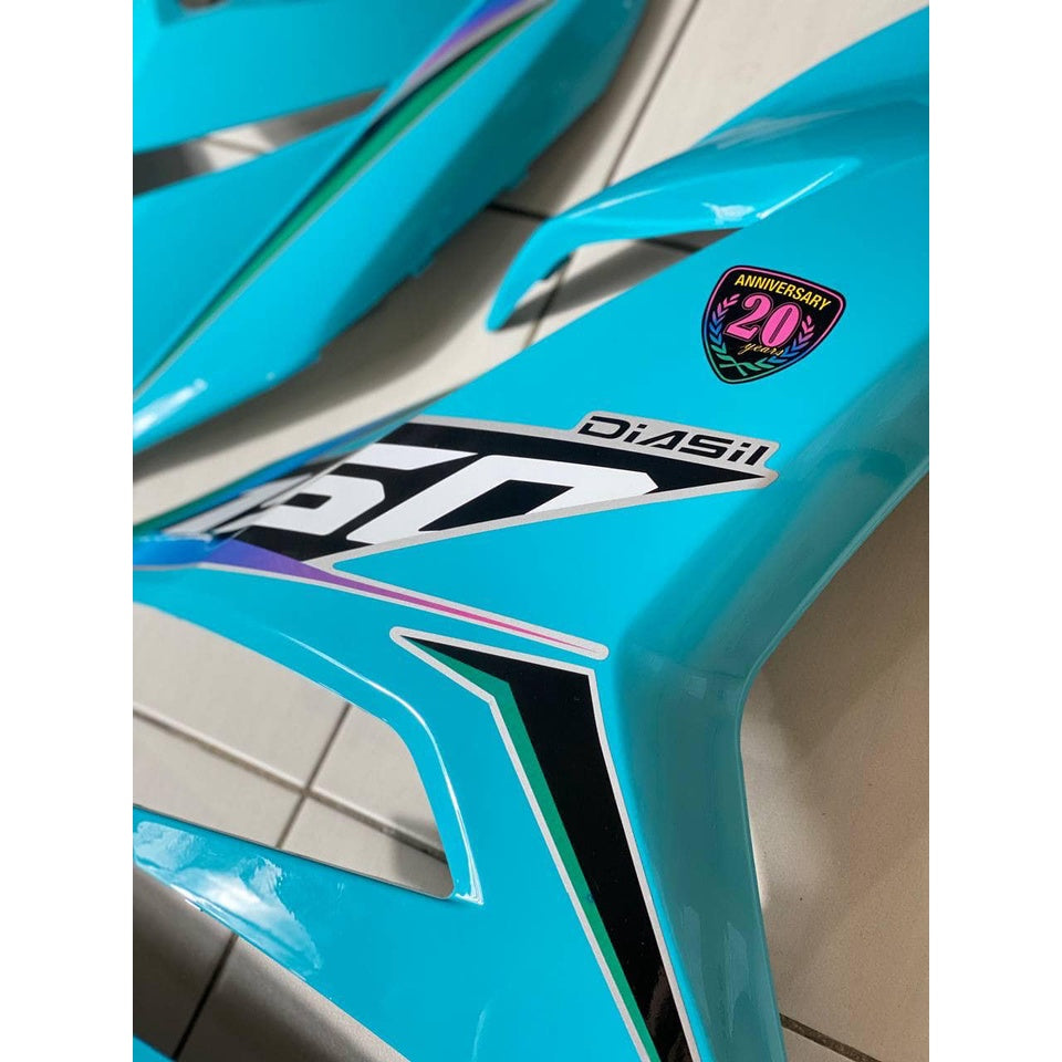 COVER SET Y15ZR V1 V2 SKY BLUE ANNIVERSARY COVERSET BODYSET Y15ZR Y15 YSUKU VELOZI SIAP TAMPAL