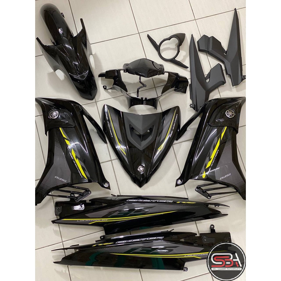 YAMAHA LC LC135 V6 V7 MATELIC BLACK RC HITAM KUNING YELLOW COVERSET BODYSET SIAP TANAM VELOZI DOCTOR WITH COVER METER