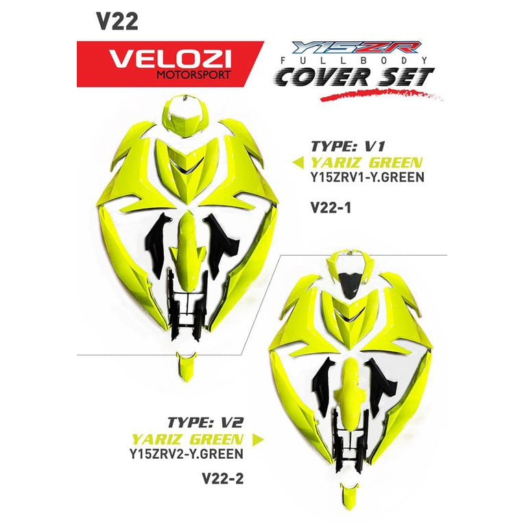 COVERSET KOSONG W/OUT STICKER Y15ZR V1 V2 PELBAGAI WARNA JENAMA VELOZI PREMIUM QUALITY