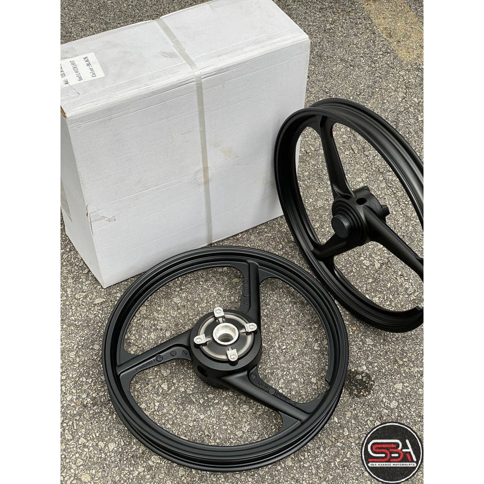 SPORT RIM ENKEI 140 X 160 X 17 BLACK HITAM MATT 3 BATANG Y125ZR 125ZR 125Z SPORTRIM NO BEARING COMPLETE SET