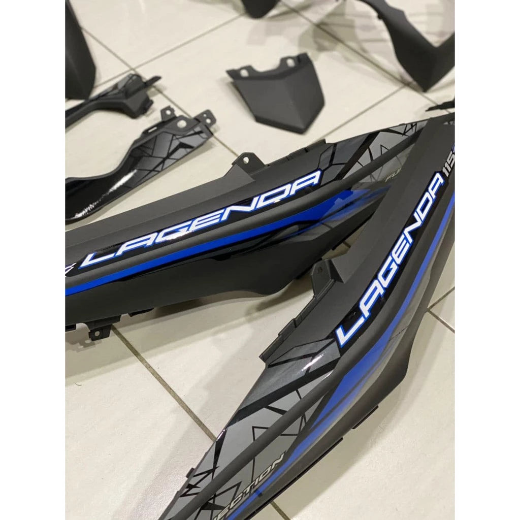 COVERSET BODYSET LAGENDA SRL 115 / 115Z Fi INJECTION BIRU HITAM MATTE ORIGINAL HLY SET