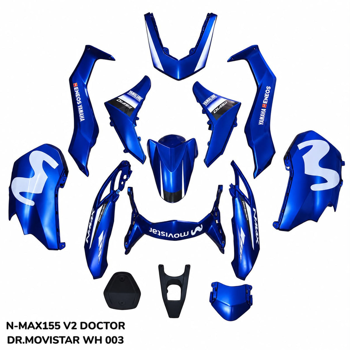 COVERSET BODYSET NMAX 155 N MAX V2 MOVISTAR M PUTIH WHITE DOCTOR 003 YAMAHA 14 ITEM FULLSET SIAP TANAM