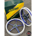 SPORT RIM ORIGINAL 505 ENKEI GENUINE OPEN HUB 160 X 160 X 17 BLUE BIRU 5 BATANG Y125ZR 125ZR 125Z SPORTRIM + BEARING