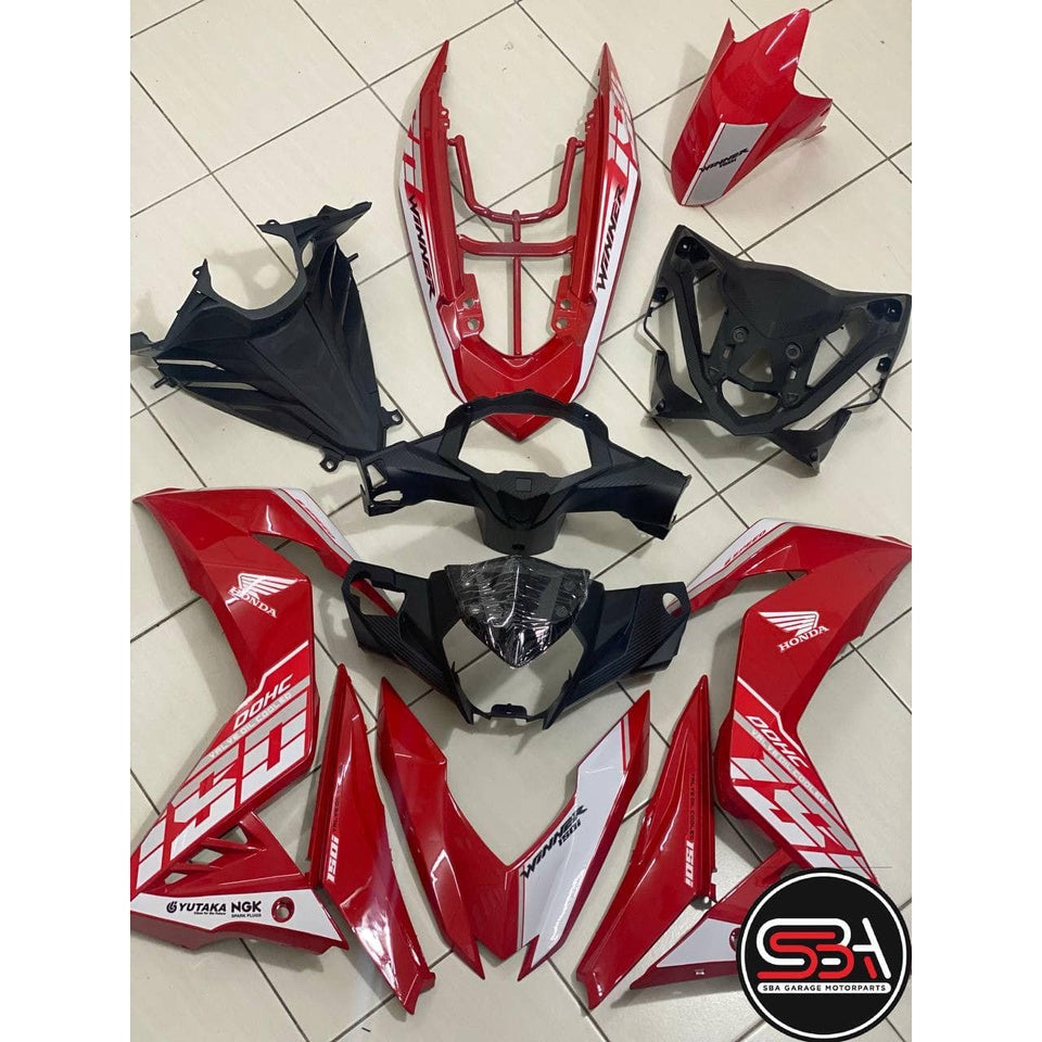 COVERSET BODYSET HONDA RS150 V2 WINNER DOHC DOTCH RED – ORIGINAL EQUIPMENT MANUFACTURER OEM SIAP TANAM