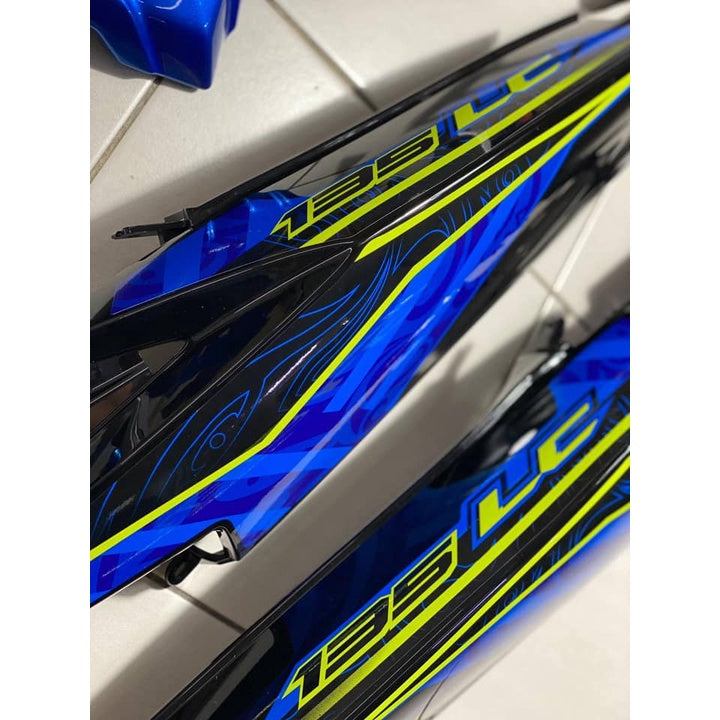 COVERSET YAMAHA ORIGINAL SIAP TAMPAL LC135 LC V7 BIRU SILVER STRIPE SPECIAL EDITION MORITAKA HONG LEONG HLY 100%