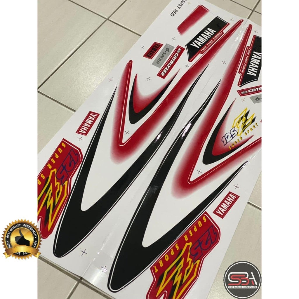 STICKER STRIPE BODY SET / COVERSET 125Z MORITAKA MERAH CILI SABIT ORIGINAL YAMAHA