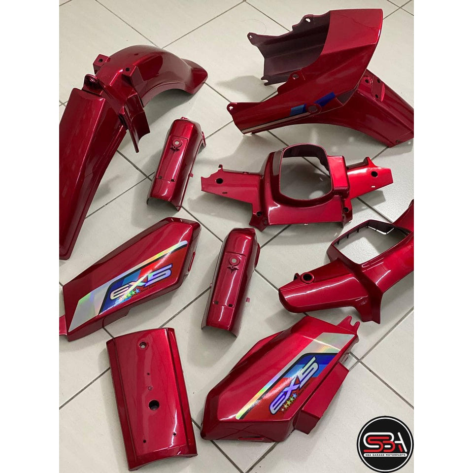 COVERSET BODYSET EX5 DREAM HONDA COVER SET CHROME CANDY RED MERAH LIMITED EDITION COMPLETE ORIGINAL MADE IN MALAYSIA