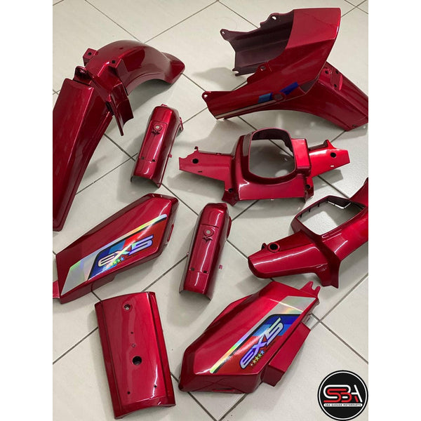 COVERSET BODYSET EX5 DREAM HONDA COVER SET CHROME CANDY RED MERAH LIMITED EDITION COMPLETE ORIGINAL MADE IN MALAYSIA