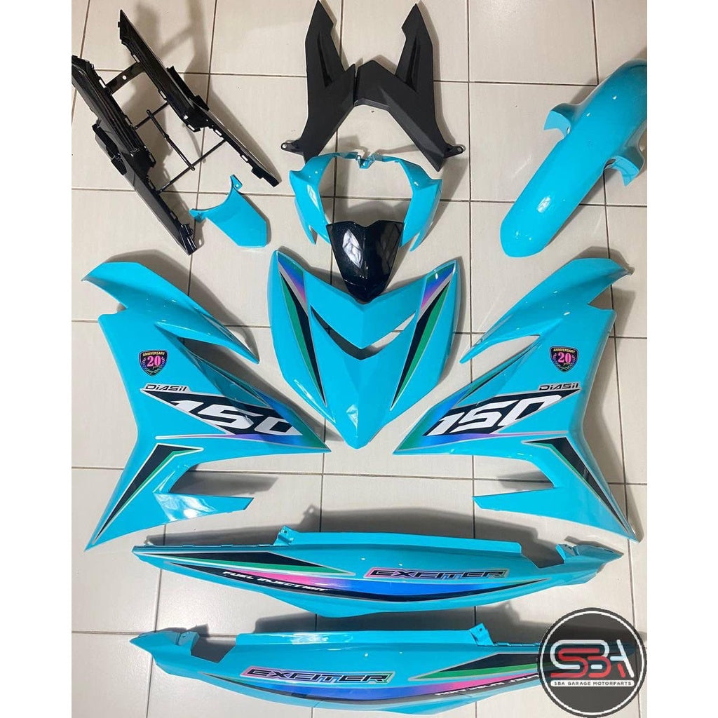 COVER SET Y15ZR V1 V2 SKY BLUE ANNIVERSARY COVERSET BODYSET Y15ZR Y15 YSUKU VELOZI SIAP TAMPAL