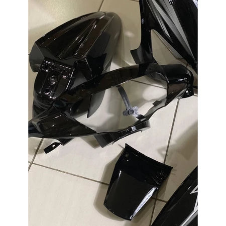 COVERSET BODYSET EGO FIRST MODEL 115 ORIGINAL NAKASONE SIAP TAMPAL HITAM PUTIH YAMAHA FREE EMBLEM DADA