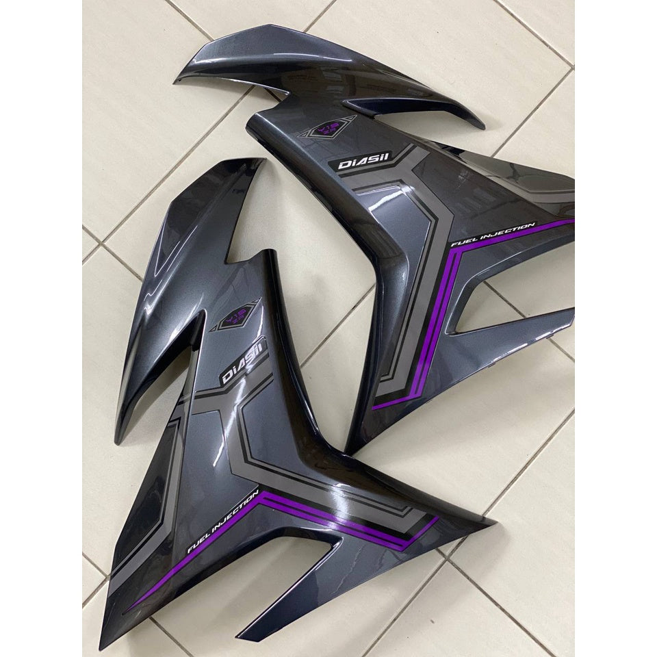 COVERSET Y15ZR V1 V2 SD16 PURPLE GREY PATTERN LINE PREMIUM COVERSET BODYSET Y15ZR Y15 YSUKU VELOZI TANAM