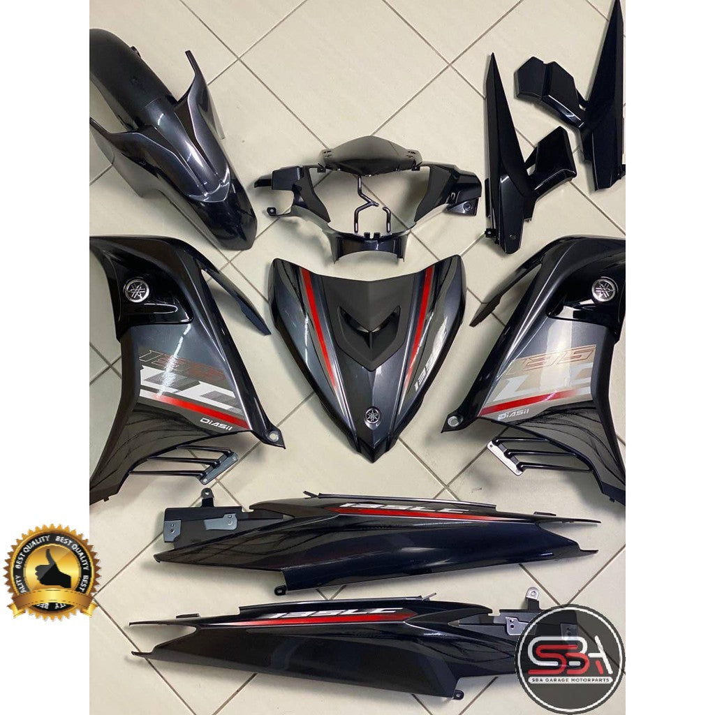 COVERSET YAMAHA ORIGINAL SIAP TAMPAL LC V6 GREY MERAH SE LIMITED EDITION – FREE EMBLEM TIMBUL ORIGINAL  HONG LEONG 100%