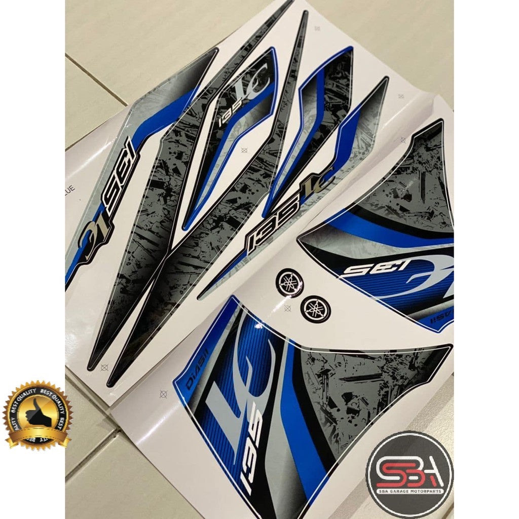 STICKER  BODYSET / STRIPE COVERSET LC135 V6 STORM BLUE BIRU MORITAKA YAMAHA ORIGINAL NO 17
