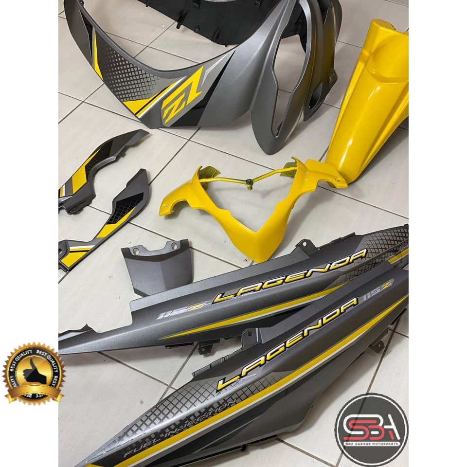 COVERSET BODYSET ORIGINAL HLY SET LAGENDA SRL 115 / 115Z Fi FUEL INJECTION KUNING GREY MATT YELLOW ORIGINAL HLY SET