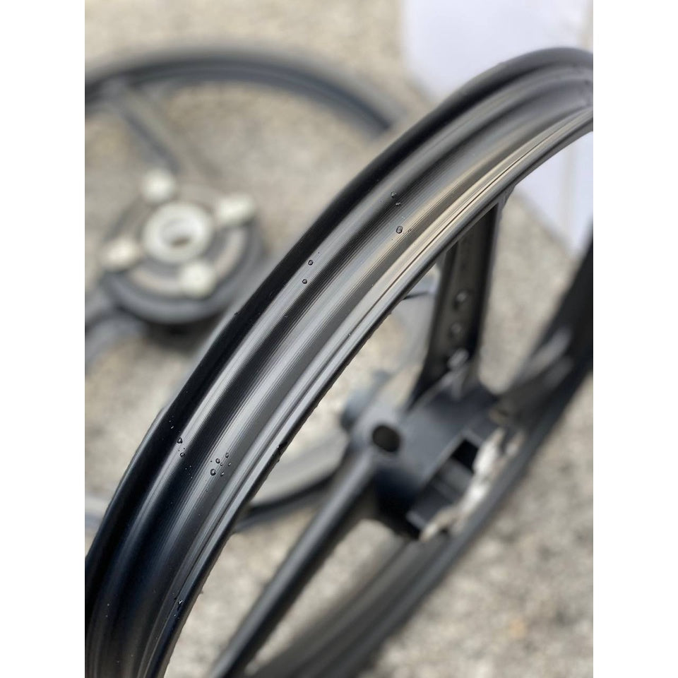 SPORT RIM ENKEI 140 X 160 X 17 BLACK HITAM MATT 3 BATANG Y125ZR 125ZR 125Z SPORTRIM NO BEARING COMPLETE SET