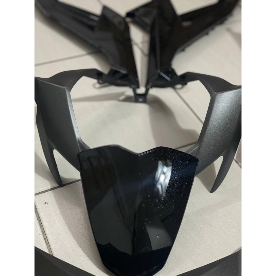 COVERSET Y15 Y15ZR V1 V2 GREY MATT 2019 STRIPE SIAP TAMPAL BODYSET YSUKU ORIGINAL HLY VELOZI / M SEKI WS5