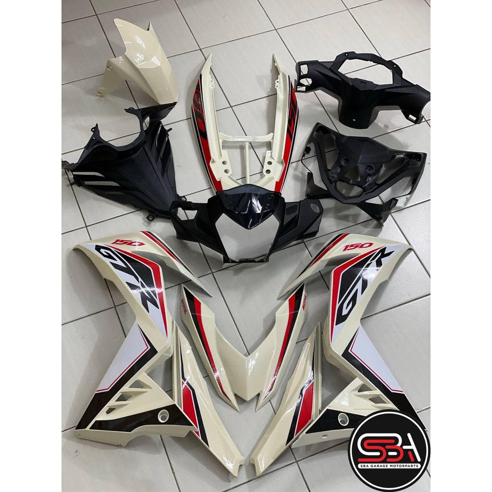 COVERSET BODYSET HONDA RS RS150 V2 GTR CREAMY WHITE MATELIC - ORIGINAL EQUIPMENT MANUFACTURER - SIAP TANAM DARI KILANG