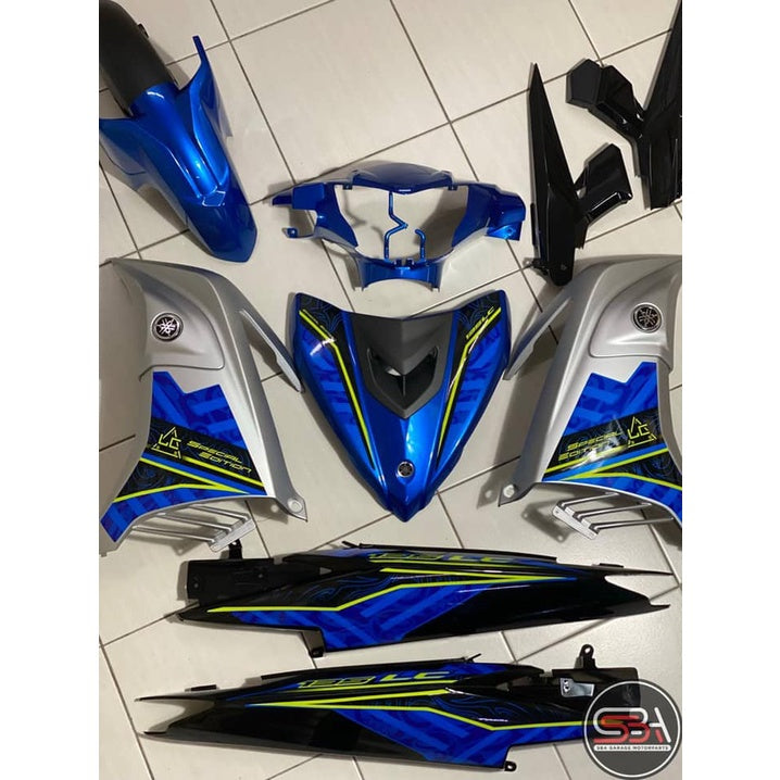 COVERSET YAMAHA ORIGINAL SIAP TAMPAL LC135 LC V7 BIRU SILVER STRIPE SPECIAL EDITION MORITAKA HONG LEONG HLY 100%