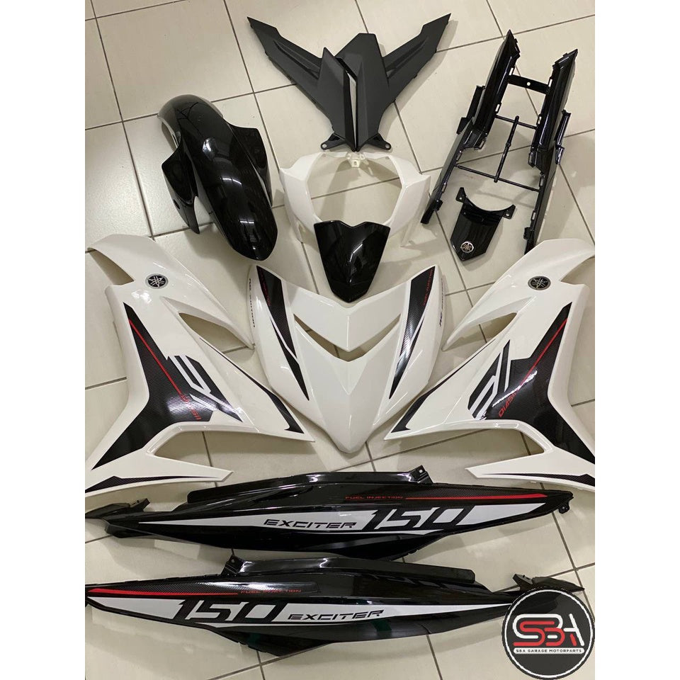 COVERSET Y15ZR V1 V2 EXCITER RC BLACK WHITE PUTIH HITAM COVER SET BODYSET Y15ZR Y15 YSUKU VELOZI SIAP TANAM