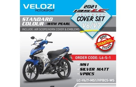 COVERSET YAMAHA ORIGINAL SIAP TAMPAL LC135 LC V7 BIRU SILVER ORIGINAL HONG LEONG 100% HLY / VELOZI TAMPAL KILANG