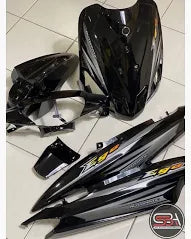 COVERSET BODYSET EGO FIRST MODEL 115 ORIGINAL NAKASONE SIAP TAMPAL HITAM PUTIH YAMAHA FREE EMBLEM DADA