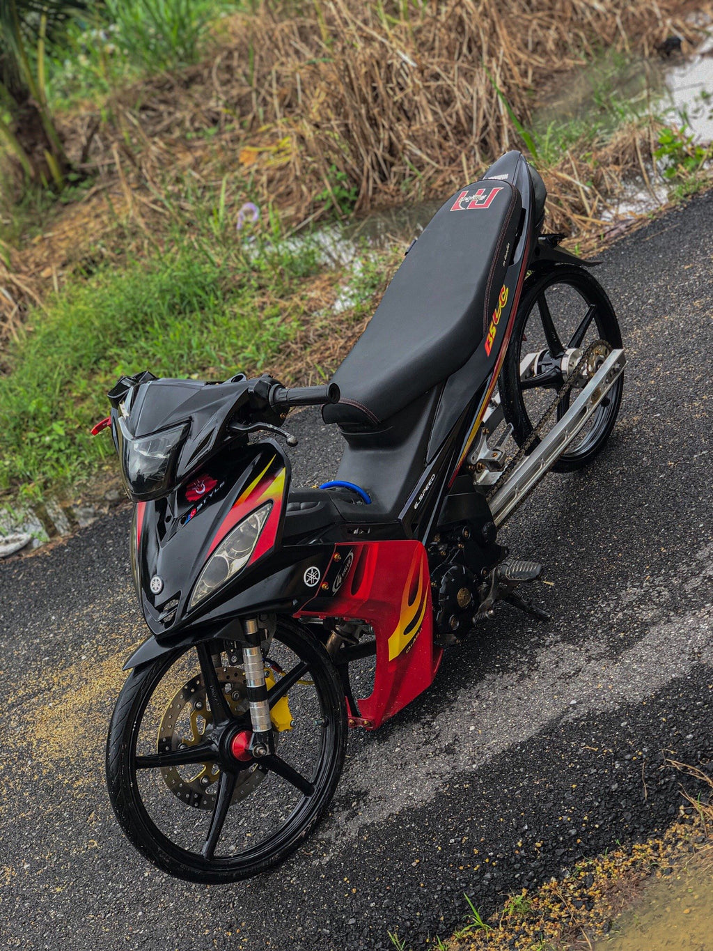 COVERSET BODYSET YAMAHA LC LC135 V1 MERAH API ORIGINAL HONG LEONG YAMAHA HLY M MATE VELOZI STRIPE SIAP TAMPAL