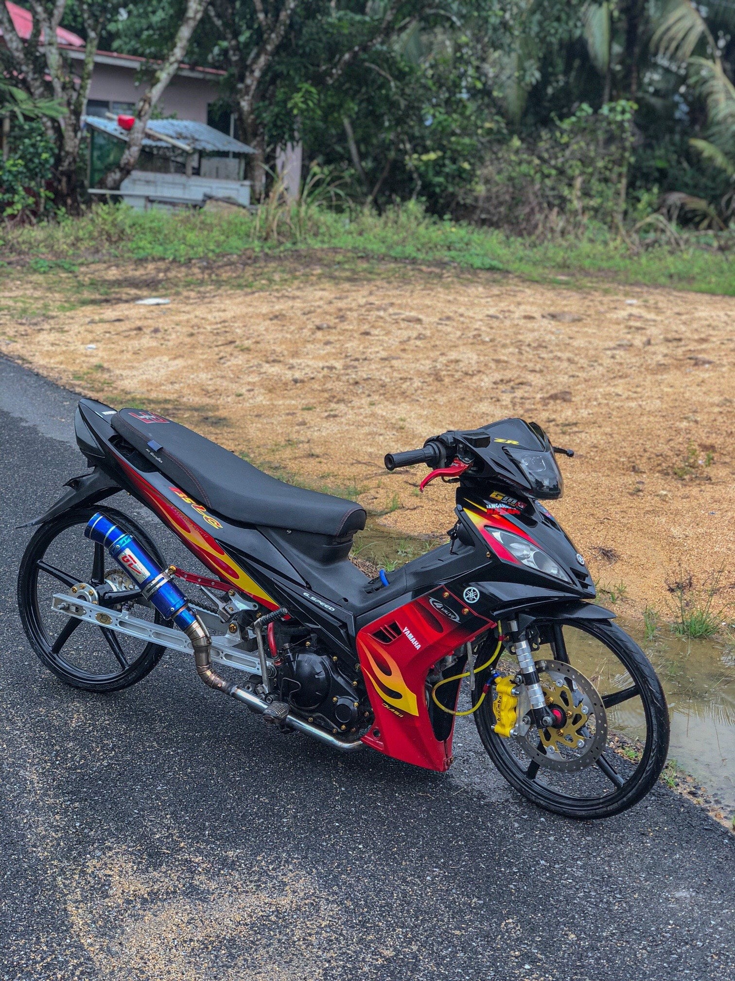 COVERSET BODYSET YAMAHA LC LC135 V1 MERAH API ORIGINAL HONG LEONG YAMAHA HLY M MATE VELOZI STRIPE SIAP TAMPAL