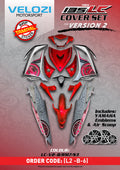 COVERSET BODYSET YAMAHA LC LC135 V2 V6 V7 DR MERAH SILVER RM7 S3 BATIK MERAH RED STRIPE TANAM CODE 032 DOCTOR / VELOZI