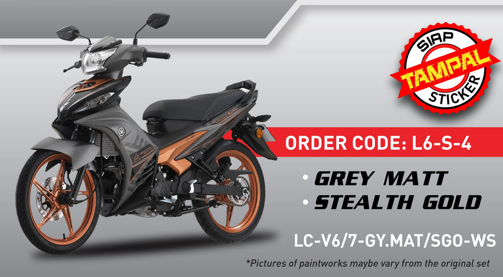 COVERSET YAMAHA ORIGINAL SIAP TAMPAL / TANAM LC135 LC V6 V7 STEALTH GOLD GREY MNM3 HONG LEONG 100% HLY VELOZI VDOCTOR