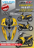 YAMAHA LC LC135 V6 V7 MX KING SUNNY YELLOW GREY MATT L6-MXK-4 COVERSET BODYSET SIAP TANAM VELOZI WITH COVER METER