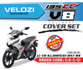 MOTORCYCLE COVERSET BODYSET LC135 LC V8 SILKY CRYSTAL WHITE GREY MATT L8-S-5 FUEL INJECTION FI YAMAHA SIAP TAMPAL VELOZI