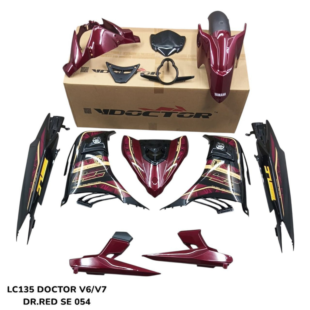 COVERSET BODYSET YAMAHA LC LC135 V6 V7 DPRME METALIC BLACK RED TITAN L6-ST-14 SIAP TANAM VELOZI DOCTOR 054