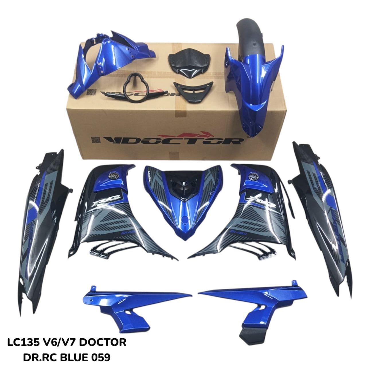 COVERSET YAMAHA LC LC135 V6 V7 EXCITER RC DPBMC BLUE BLACK L6-RC-5 BODYSET SIAP TANAM VELOZI DOCTOR 059