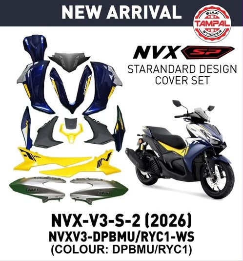 COVERSET BODYSET NVX 155 NVX155 V3 DPBMU RYC1 BLUE YELLOW YAMAHA VELOZI WS SIAP TAMPAL NVX-V3-S-2