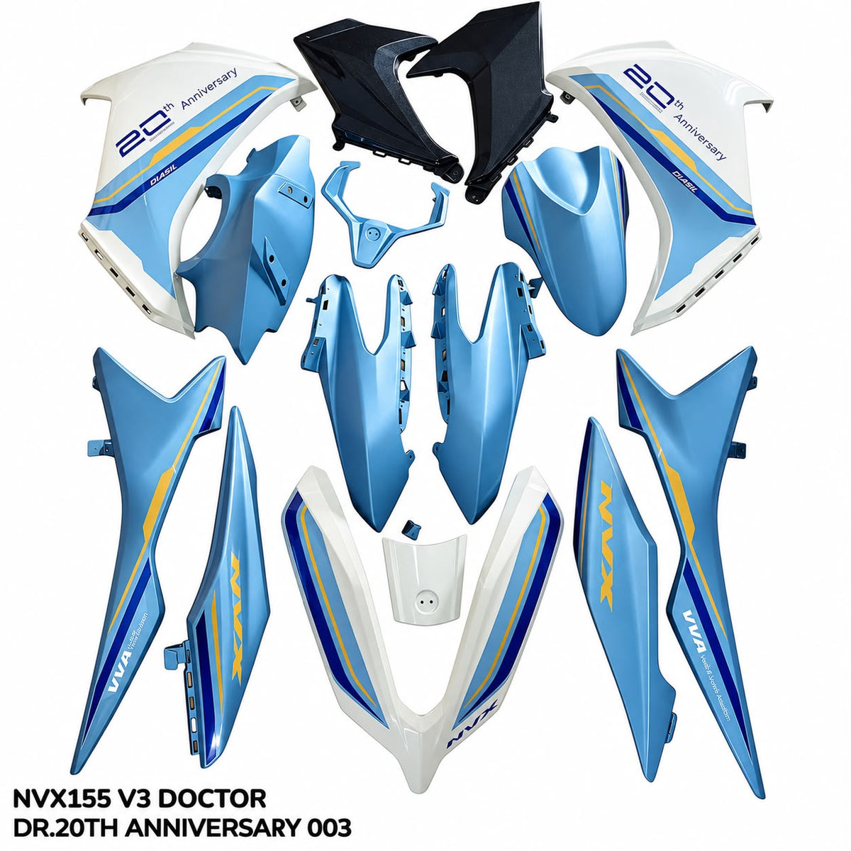 COVERSET BODYSET NVX 155 NVX155 V3 CELESTE ANNIVERSARY 20TH YAMAHA DOCTOR 003 SIAP TANAM