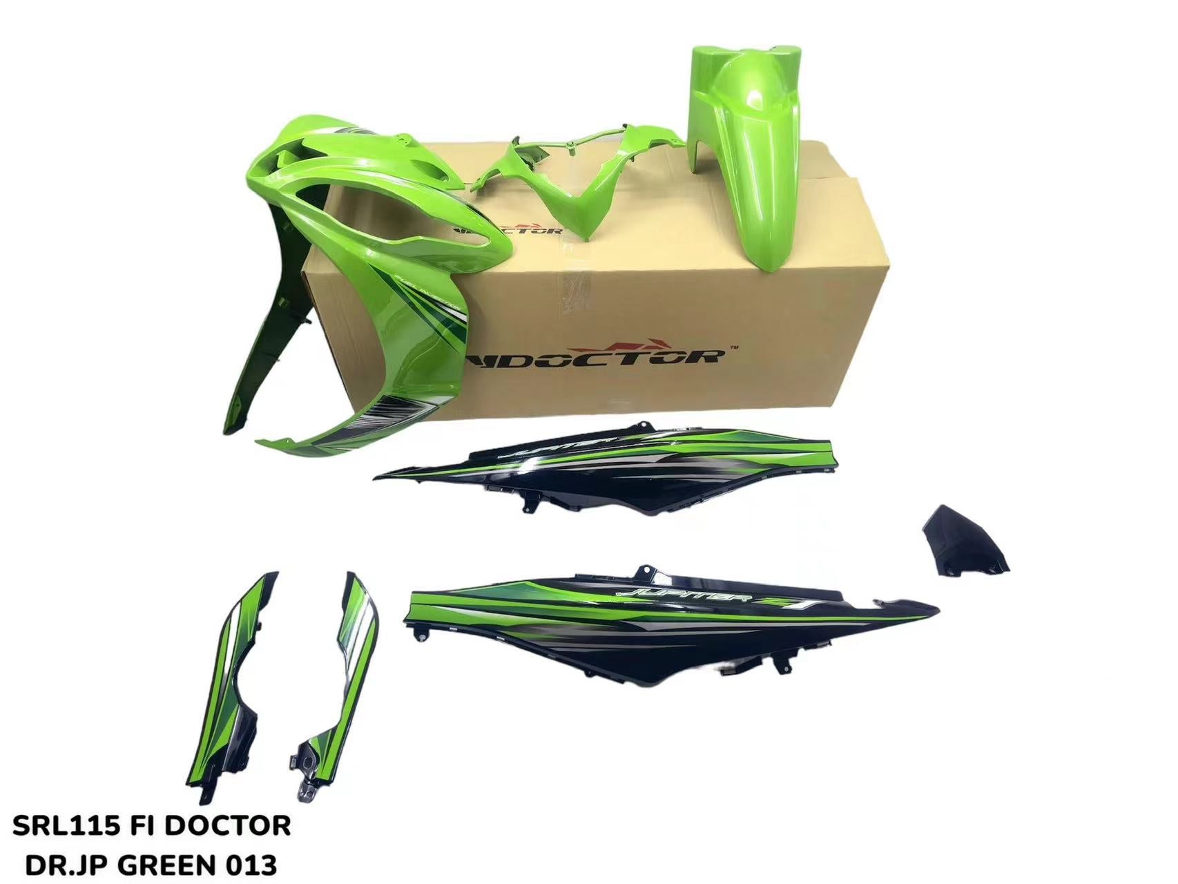 COVERSET BODYSET OEM SET LAGENDA SRL 115 / 115Z FI JUPITER GREEN HIJAU 013 DOCTOR STICKER SIAP TANAM