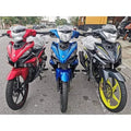 COVERSET LC135 V6 GREY COMET BLAZING RED MERAH BIRU THUNDER BLUE ORIGINAL HONG LEONG YAMAHA HLY STRIPE MORITAKA