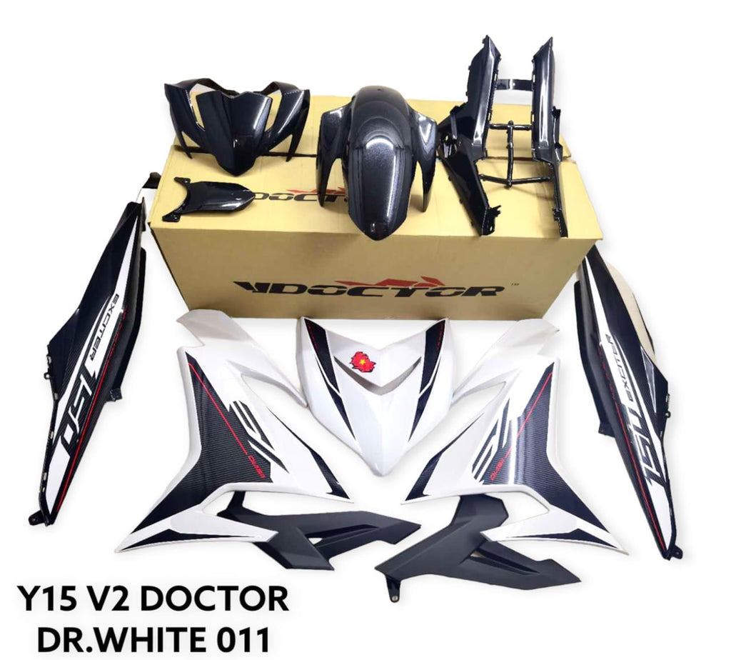 COVERSET BODYSET YAMAHA Y Y15 Y15ZR V1 V2 WHITE RC VIETNAM EDITION PUTIH DOCTOR 011 SIAP TANAM