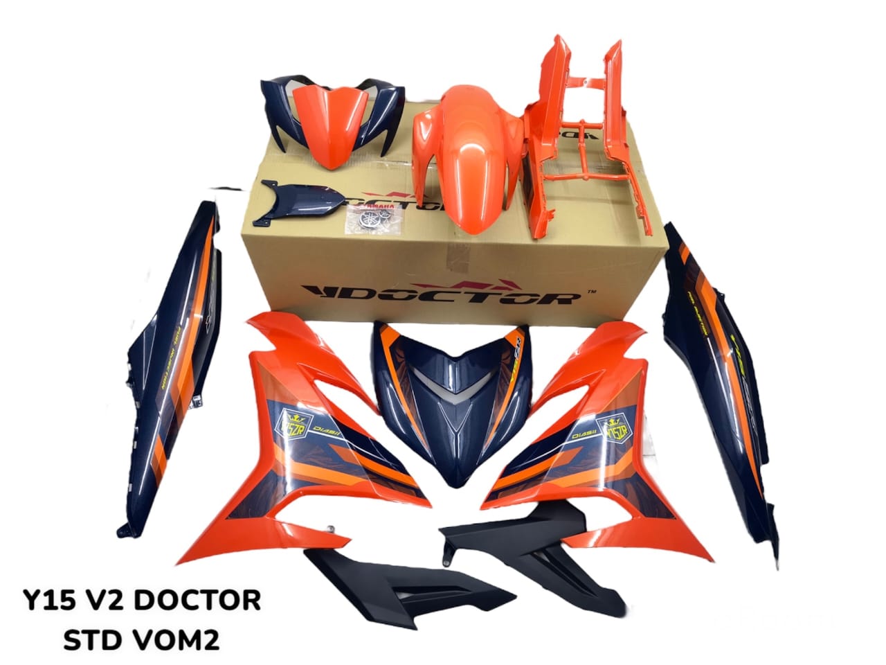 COVERSET BODYSET ORIGINAL DOCTOR TANAM KILAT SET Y15 Y15ZR YSUKU V2 ORANGE VOM 2023 DESIGN STANDARD SIAP TANAM