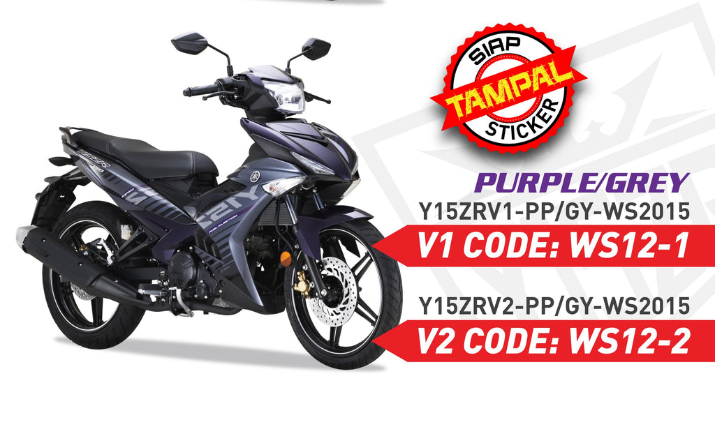 COVERSET Y15ZR V1 V2 PURPLE GREY ORI COLOR HONG LEONG YAMAHA HLY Y15ZR Y15 YSUKU ORIGINAL VELOZI PURPLE TERUNG 2015