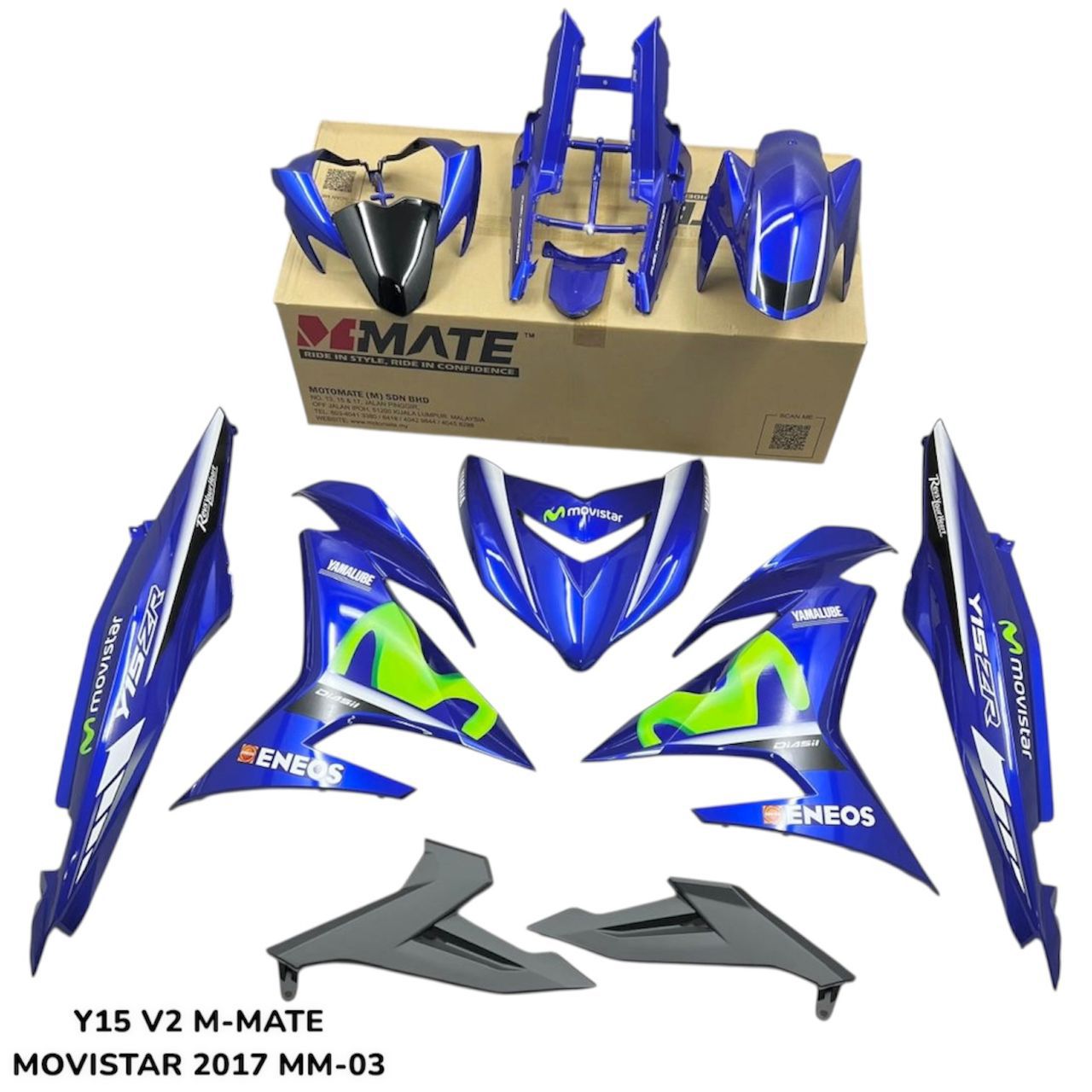 COVERSET Y15ZR Y15 V1 V2 MOVISTAR M HIJAU BIRU DPBMC TANAM PREMIUM EDITION BODYSET YSUKU ORIGINAL VELOZI 2017 M2