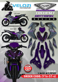 Y16 COVERSET Y16ZR P PURPLE UNGU 2015 022 VELOZI Y16-ST-6 ORIGINAL EQUIPMENT MANUFACTURED DOCTOR OEM SIAP TANAM