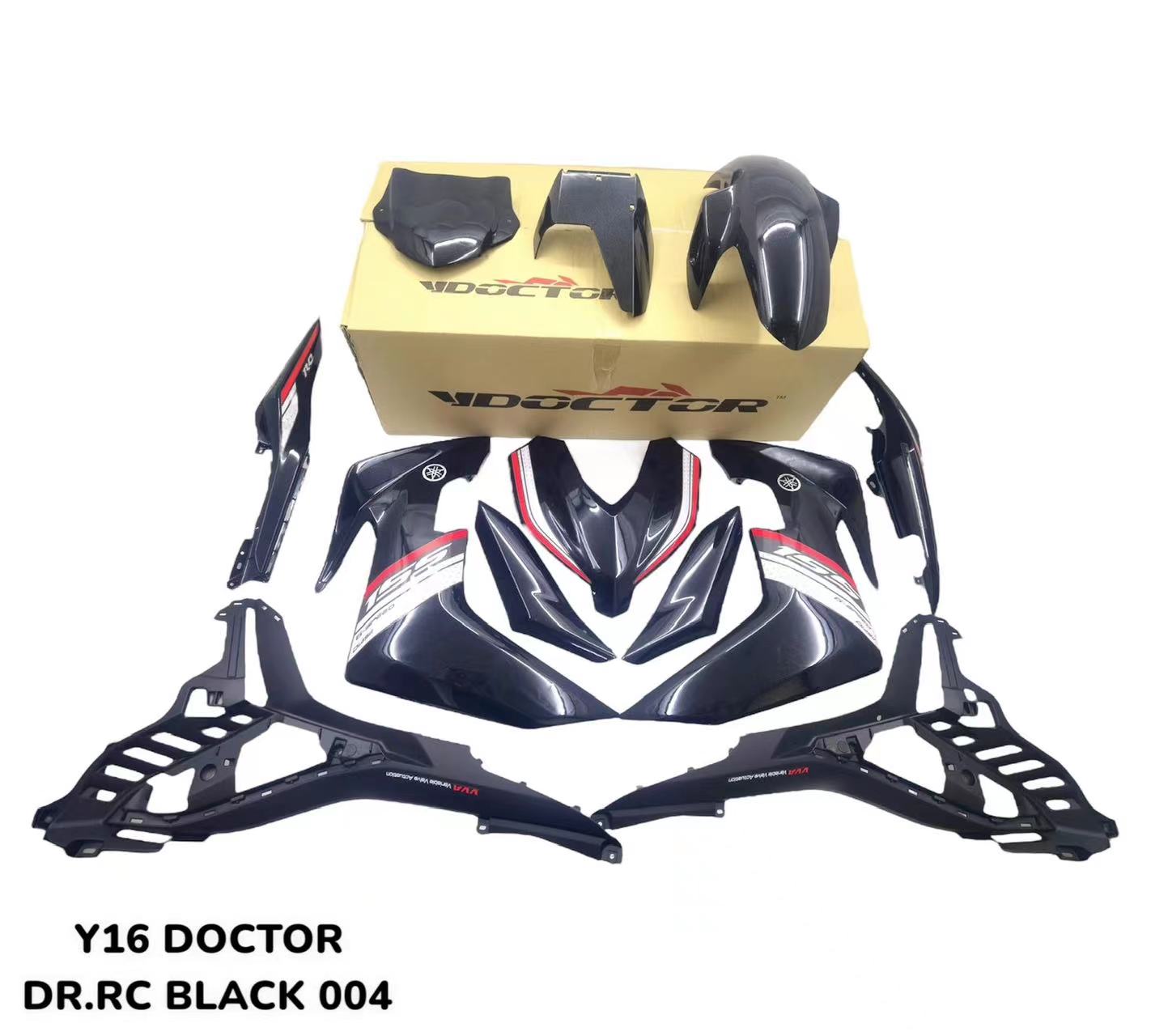 Y16 COVERSET Y16ZR ORIGINAL EQUIPMENT MANUFACTURED OEM DOCTOR ABS RC HITAM BLACK MATELIC 004 SIAP TANAM NEW READY STOK