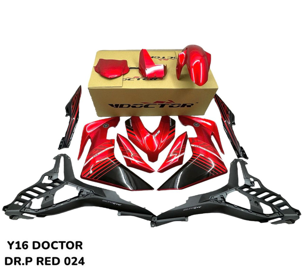 Y16 COVERSET Y16ZR V1 V2 RM7 MERAH MATELIC BLACK HITAM 2015 DESIGN BATMAN Y16-ST-5 ORIGINAL VELOZI YAMAHA TANAM DOCTOR