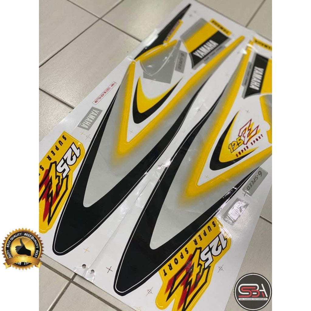 STICKER STRIPE BODY SET / COVERSET 125Z MORITAKA KUNING SABIT ORIGINAL YAMAHA
