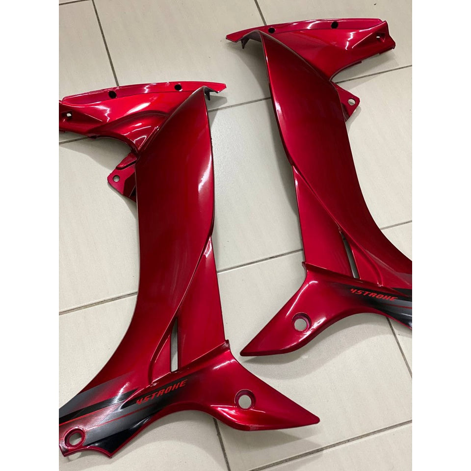 COVERSET YAMAHA LAGENDA SRL 110Z MERAH DRMK MADE IN MALAYSIA SIAP TAMPAL STICKER M SEKI VERSION