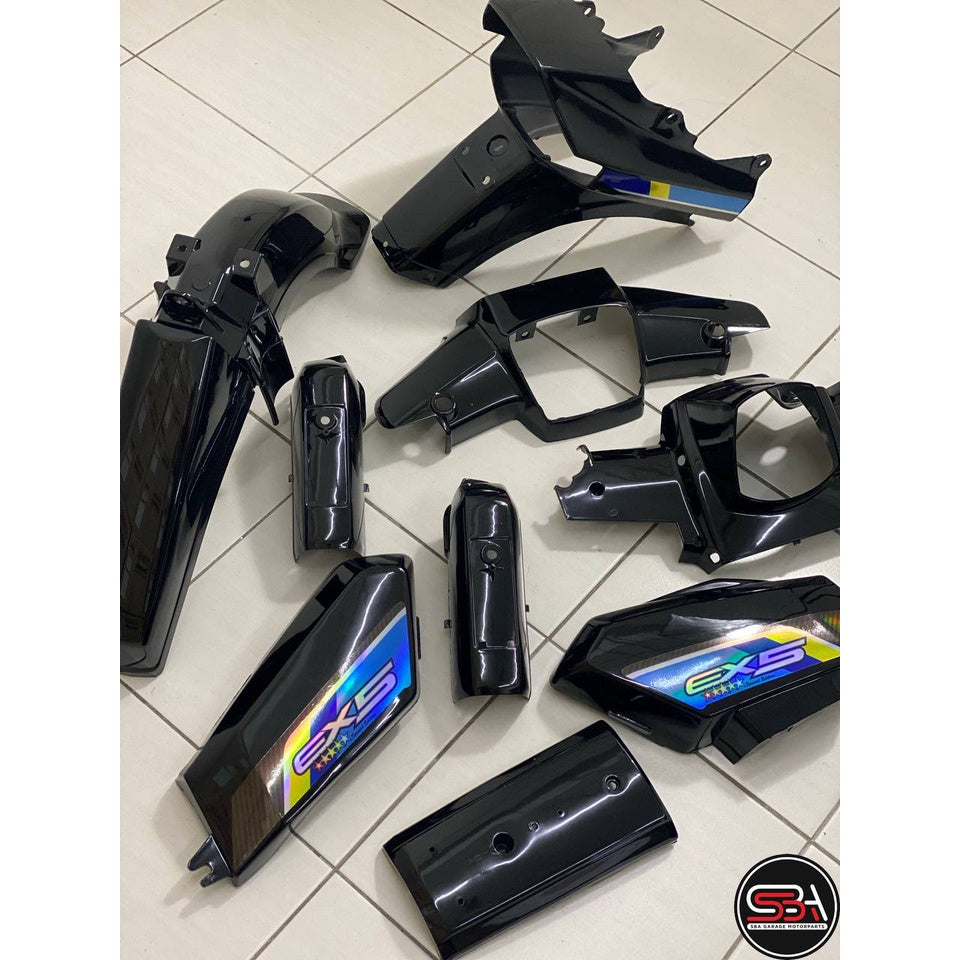 COVERSET BODYSET EX5 DREAM HONDA COVERSET CHROME BLACK SKYBLUE LIMITED EDITION COMPLETE ORIGINAL MADE IN MALAYSIA