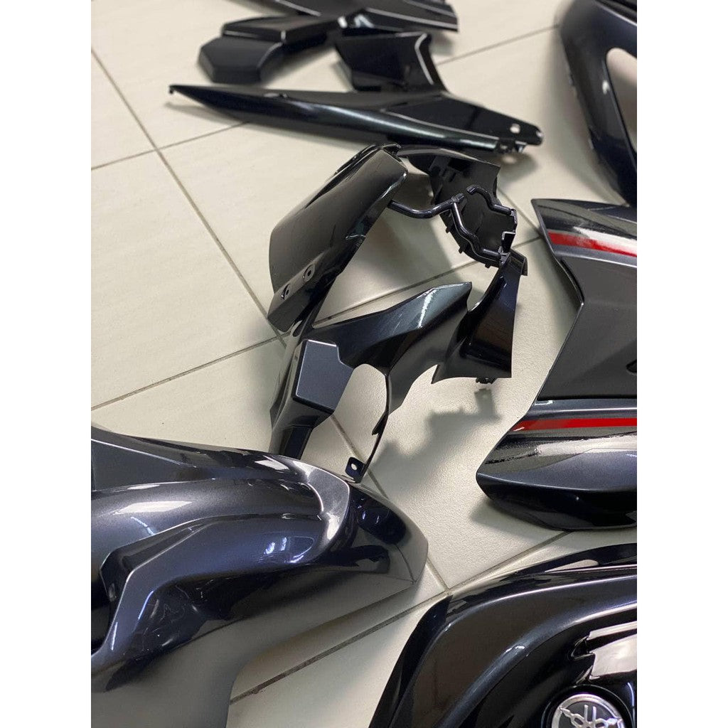 COVERSET YAMAHA ORIGINAL SIAP TAMPAL LC V6 GREY MERAH SE LIMITED EDITION – FREE EMBLEM TIMBUL ORIGINAL  HONG LEONG 100%