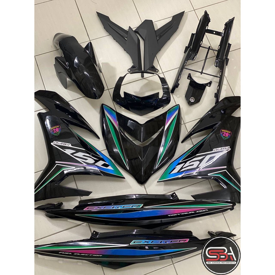 STICKER STRIPE COVERSET BODYSET Y15 Y15ZR YAMAHA EXCITER V1 V2 WHITE ANNIVERSARY 20TH MORITAKA