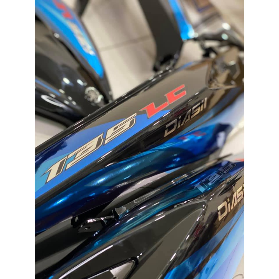 NEW ARRIVAL LC135 V2 / V3 4S SPEED / 5 SPEED HLY HITAM FULL + BIRU CHROME GRED A CLASS STRIPE SIAP TAMPAL